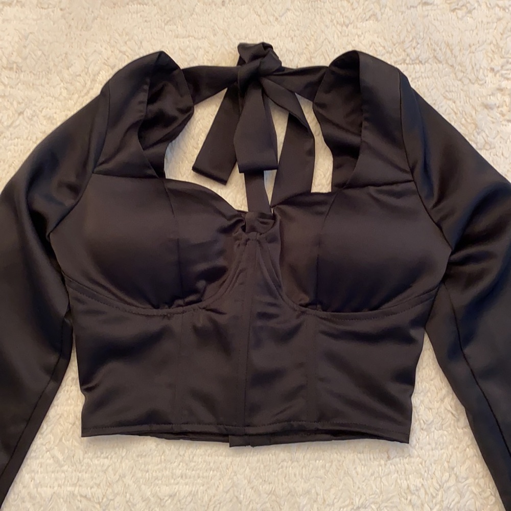 SATIN BUSTIER TOP Danielle Guizio - Picture 3 of 7